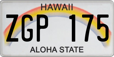 HI license plate ZGP175