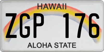 HI license plate ZGP176