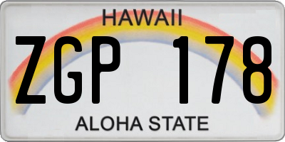 HI license plate ZGP178