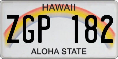HI license plate ZGP182