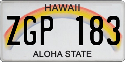 HI license plate ZGP183