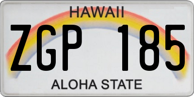 HI license plate ZGP185