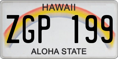 HI license plate ZGP199