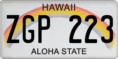 HI license plate ZGP223