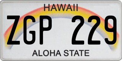 HI license plate ZGP229