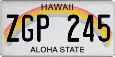 HI license plate ZGP245