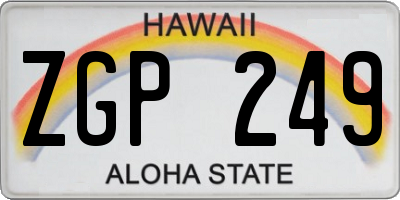 HI license plate ZGP249