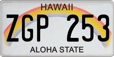 HI license plate ZGP253