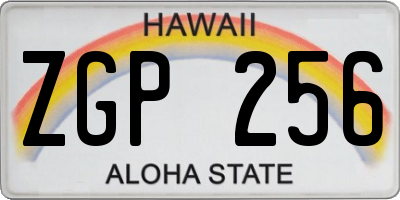 HI license plate ZGP256