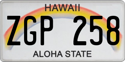 HI license plate ZGP258