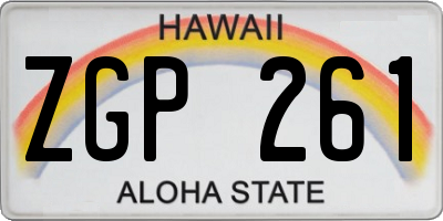 HI license plate ZGP261
