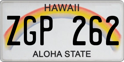 HI license plate ZGP262