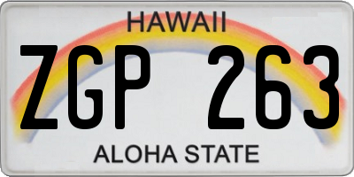 HI license plate ZGP263