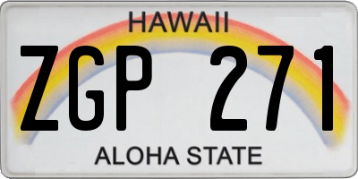HI license plate ZGP271