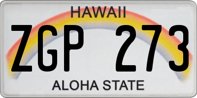 HI license plate ZGP273