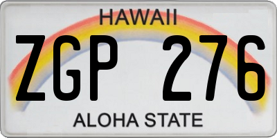 HI license plate ZGP276