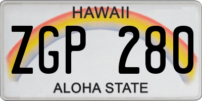 HI license plate ZGP280