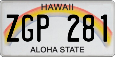 HI license plate ZGP281