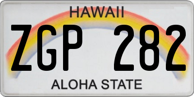 HI license plate ZGP282