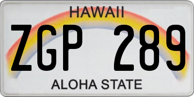 HI license plate ZGP289
