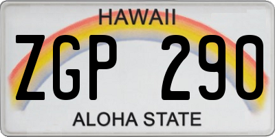 HI license plate ZGP290