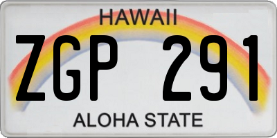 HI license plate ZGP291