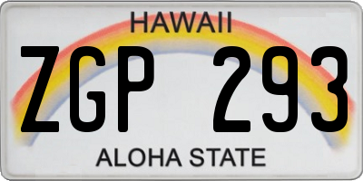 HI license plate ZGP293