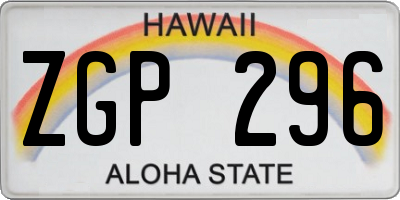 HI license plate ZGP296