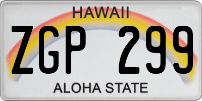 HI license plate ZGP299
