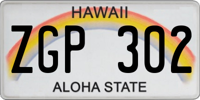 HI license plate ZGP302