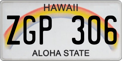 HI license plate ZGP306