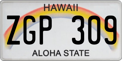 HI license plate ZGP309