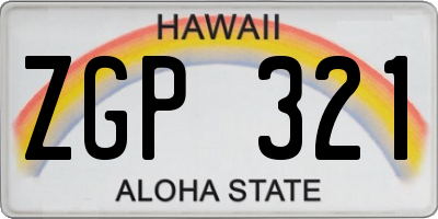 HI license plate ZGP321
