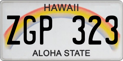 HI license plate ZGP323