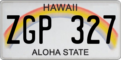 HI license plate ZGP327