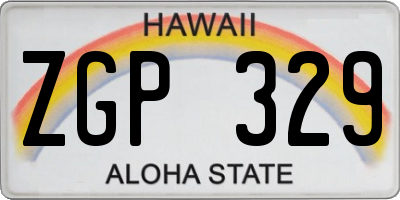 HI license plate ZGP329