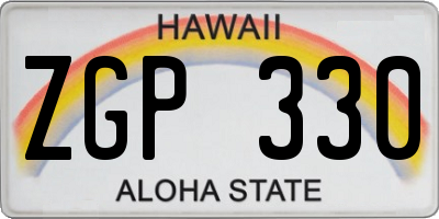 HI license plate ZGP330