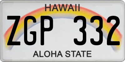 HI license plate ZGP332
