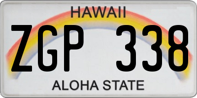 HI license plate ZGP338
