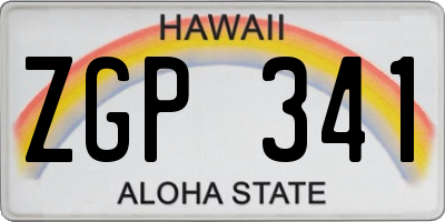 HI license plate ZGP341