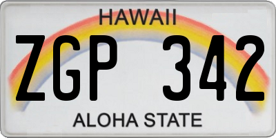 HI license plate ZGP342