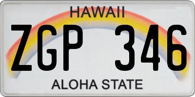HI license plate ZGP346
