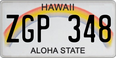 HI license plate ZGP348