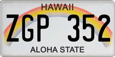 HI license plate ZGP352
