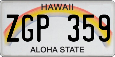 HI license plate ZGP359