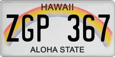 HI license plate ZGP367
