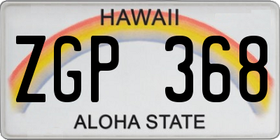 HI license plate ZGP368