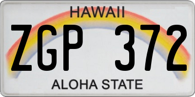 HI license plate ZGP372