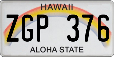 HI license plate ZGP376