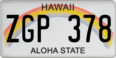 HI license plate ZGP378